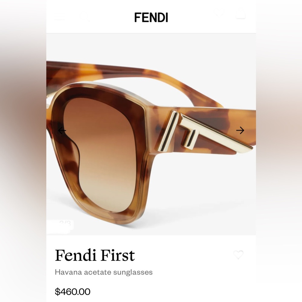 Fendi Tan Sunglasses with Gold Accents brand new - Picture 2 of 7